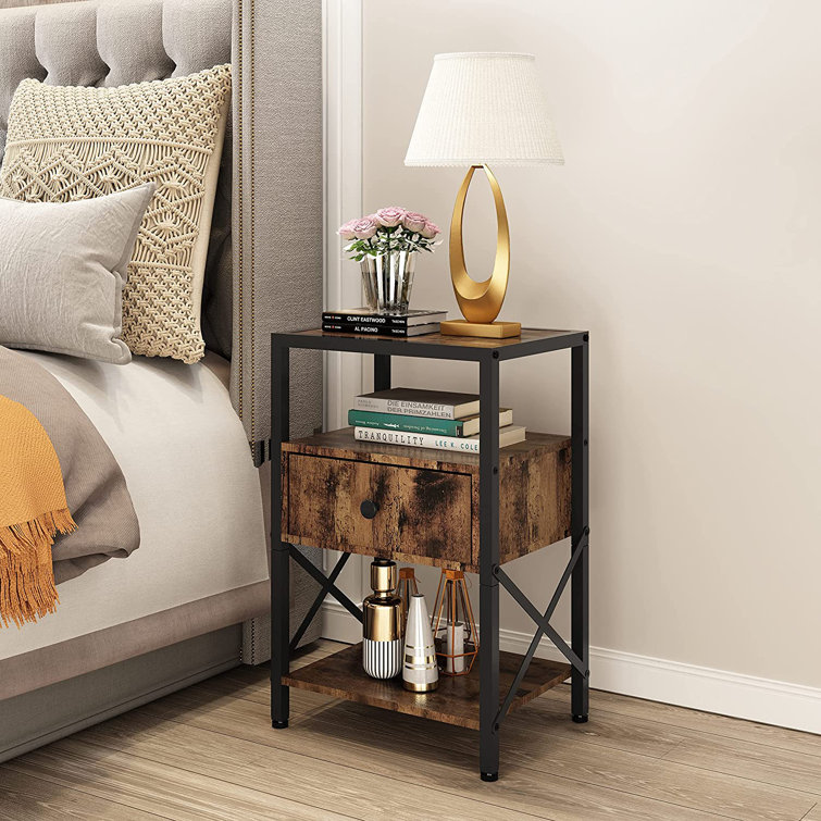 17 Stories Shareema Iron Nightstand Wayfair